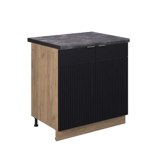 Vicco Armario Bajo Para Fregadero Fame-line, Rayas Negras, 80 Cm, Et Antracita