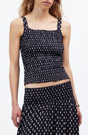 Madewell Smocked Tank Top in Shibori Dot With Pink at Nordstrom Rack, Size 10