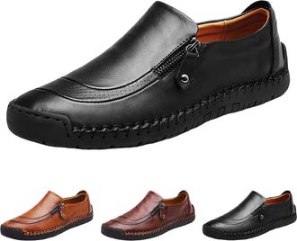 Generic Mens, Leather, Side Zip, Casual Shoes Mens Moccasins Shoes Slip-On Driving Shoe Leather Penny Loafers Retro Business Loafers Work Office Shoe Party Dr
