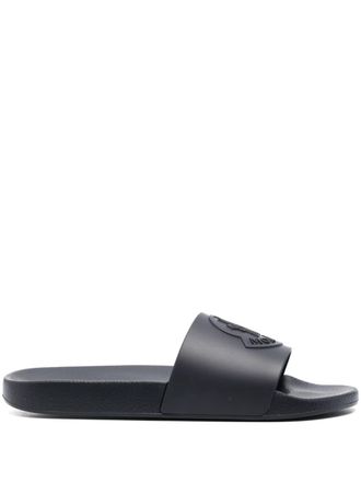 Moncler Basile logo-embossed slides - men - Elastodiene/Elastodiene - 39 - Blue