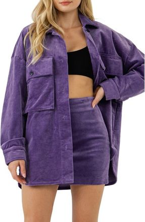 Grey Lab Corduroy Oversize Jacket in Purple at Nordstrom, Size Medium