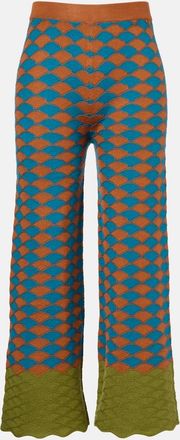 La DoubleJ Intarsia knitted straight wool pants