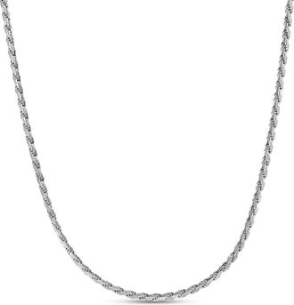 LuvMyJewelry Nero Flat Oval Rope Chain Necklace 925 Silver