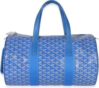 Goyard Sky Blue Goyardine Barrel 40 Sports Bag