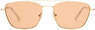 Le Specs Diametric II Gradient Navigator Sunglasses in Bright Gold at Nordstrom