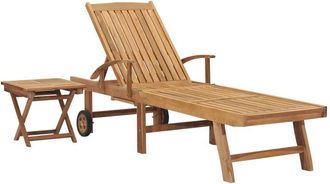 vidaXL Tumbona Con Mesita Madera Maciza De Teca Vidaxl