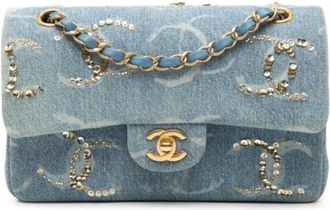 Chanel Pre-owned Vintage Denim Schoudertas - Dames - Vintage Schoudertas - Blauw - ONE Size - Denim - Vintage