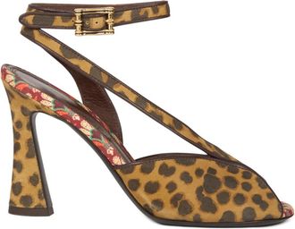 Etro 90mm sandalen met dierenprint en hak - Bruin