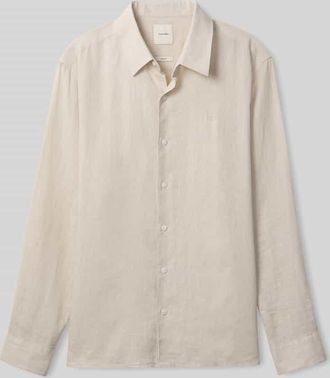 Calvin Klein Regular Fit Freizeithemd aus Leinen-Mix in Beige, Gr&ouml;&szlig;e XXL