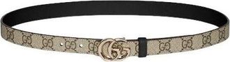 Gucci (WMNS) Gucci 25 Reversible GG Marmont Thin Belt Beige Black 847132-FAFCN-9759