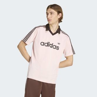 adidas T-Shirt ADIDAS ORIGINALS ARCHIVE COLLAR ENGINEERED TRIKOT, Herren, Gr. XXL, sandy pink, Obermaterial: 100% Polyester, V-Ausschnitt, Shirts T-Shirt