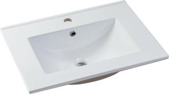 Vente-Unique Vente-unique - Lavabo da incasso rettangolo 61 x 46,5 cm in Ceramica Bianco - motiac