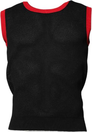 Dolce & Gabbana Mens Knit Sleeveless Sweater - Black Cotton - Size EU 48 (Mens)