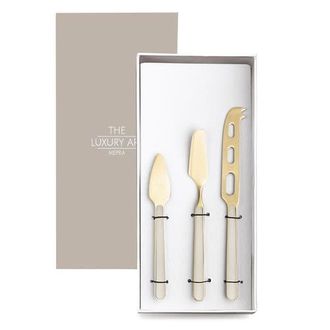 Mepra Fantasia Ice Gold Cheese Knives - 3 Pieces in Turtle Dove at Nordstrom