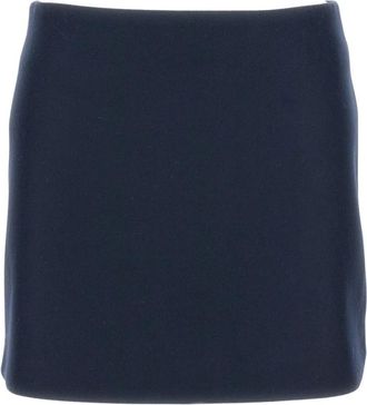 Sportmax Rokken, Dames, Blauw, XS, Wol, Minigonna in double di pura lana