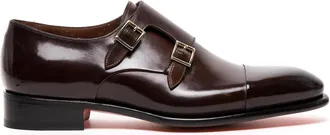 Santoni Goodyear Double Buckle Leather Shoes