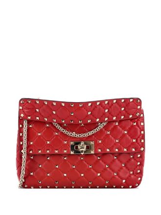 Valentino Garavani Rockstud Spike Flap Bag Quilted Leather Medium crossbody bag - women - Calf Leather/Leather - One Size - Red