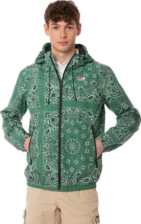 MC2 Saint Barth Man Hooded Lightweight Windbreaker With Bandanna Print