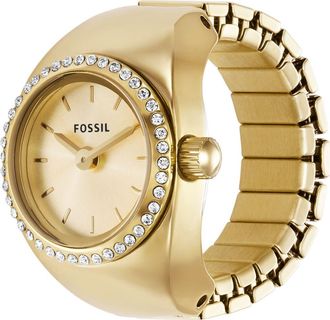 Fossil Glitz Crystal Ring Watch, 15mm in Gold at Nordstrom, Size 15 Mm