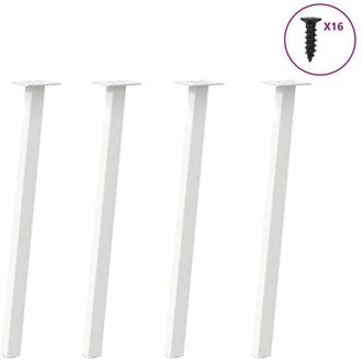 vidaXL Patas Para Consola (4 Unidades), Color Blanco, 72 Cm, Acero Vidaxl