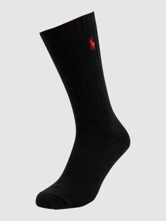 Ralph Lauren Socken mit Label-Stitching Modell CREW SOCK in Black, Gr&ouml;&szlig;e 1