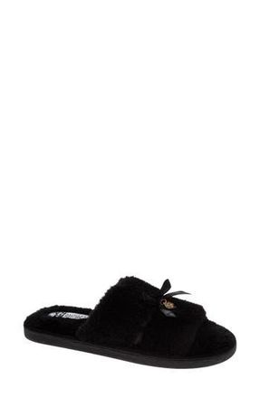 Badgley Mischka Faux Fur Slide Slipper in Black at Nordstrom Rack, Size 10