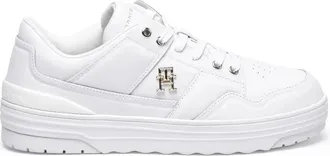 Tommy Hilfiger White Perforated Basket Sneakers