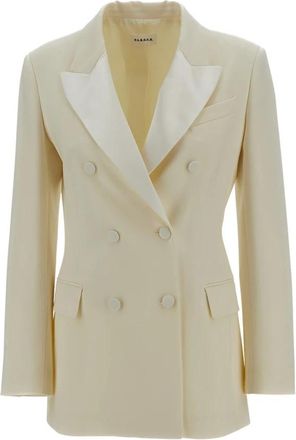 P.A.R.O.S.H. Dubbele rij knopen blazer - Dames - Blazers - Wit - L - Wol - Jassen