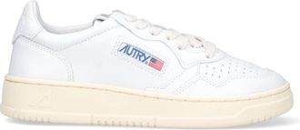 Autry Low-Top White Leather Sneakers with Rounded Toe