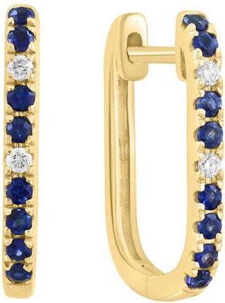 Effy Diamond & Blue Sapphire Hoop Earrings at Nordstrom Rack