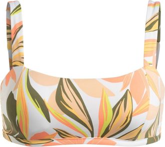 Roxy B&uuml;gel-Bikini-Top ROXY Printed Beach Classics, Damen, Gr. XS, Cup B, weiss (hellwei&szlig; subtly salty flat), Obermaterial: 87% Nylon, 13% Elasthan;, Bikini