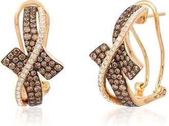 Le Vian Ladies Chocolate Diamonds Fashion Earrings in 14k Honey Gold