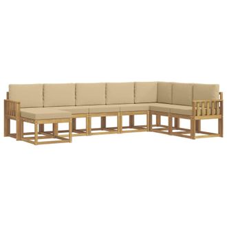 vidaXL Conjunto De Sof&aacute;s De Exterior Con Coj&iacute;n 8 Pcs Y Beige Vidaxl