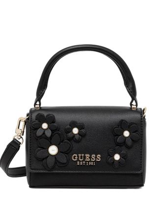 Guess Co floral-appliqué cross body bag - Black