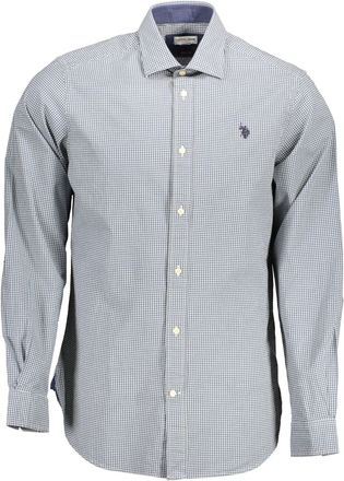 U.S.Polo Association Mens Classic Fit Gingham Shirt - White Cotton - Size X-Large