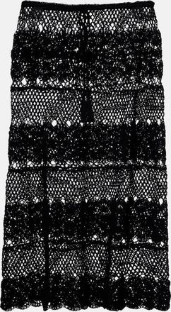 Anna Kosturova Filigree crochet cotton midi skirt