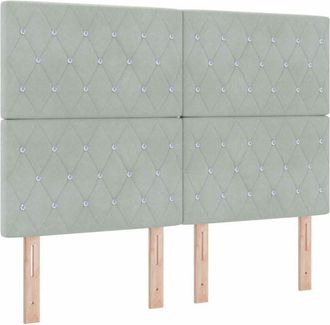 vidaXL Cabecero Led Con Luces De Tiras Led Gris Claro 80 Cm Terciopelo Vidaxl