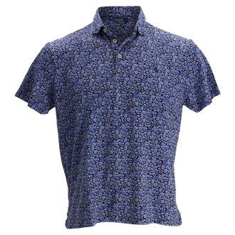 Ralph Lauren Polo Ralph Lauren Custom Slim Polo Shirt met bloemenprint in blauw katoen