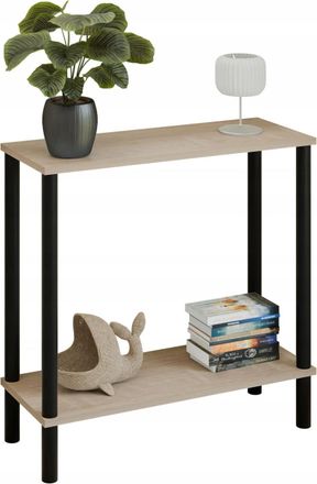 OEM Consola Tipo Loft Con Estante De 80x30x80 Cm, De Metal Negro, Para El Recibidor