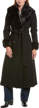 Via Spiga Double-Breasted Belted Coat
