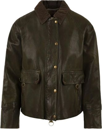 The Jackie Leathers Chaqueta de piel granulada Glamis Vegt - Jackets - Mujer - Verde - 2XL