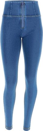 Freddy Leggings FREDDY Leggings WRUP1HC002ORG, Damen, Gr. XXL, EURO, blau (light blau jeans, gelb seams), Obermaterial: 84% Baumwolle CO. 16% Elasthan EL., H