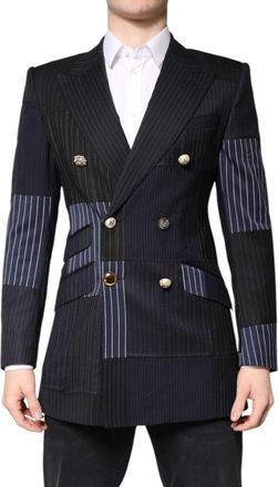 Dolce & Gabbana Mens Multicolor Patchwork Jacket Coat Suit Blazer