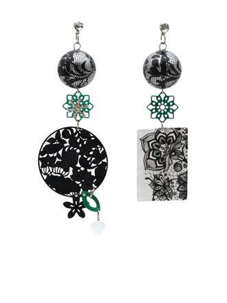 Amir Slama charm-appliqu&eacute; drop earrings - Black