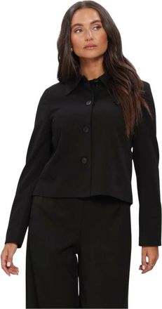 Object Object, Jassen, Dames, Zwart, XS, Leer, Objlisa RE L/S Short Blazer Jacket Noos