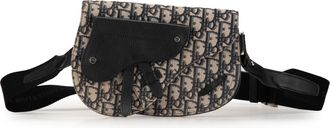 Dior Pre-owned Womens Saddle Bag Oblique Canvas - Black Textile - One Size