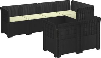 vidaXL Sof&aacute; De Jard&iacute;n Para 7 Personas Con Cojines Estilo Ratan Pp Vidaxl