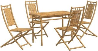 vidaXL 5 Piece Garden Dining Set Bamboo vidaXL