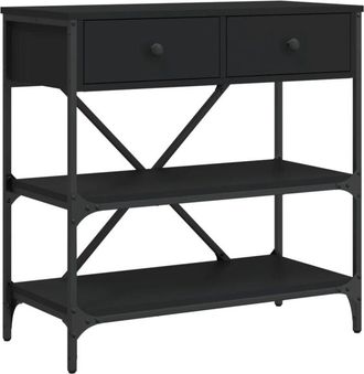 vidaXL Mesa consola madera de ingeniería negro 75x34,5x75 cm Vidaxl