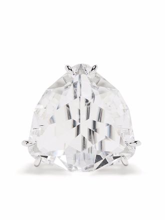 Swarovski Mesmera triangle cut crystal clip single earring - women - Plastic/Brass - OS - Neutrals
